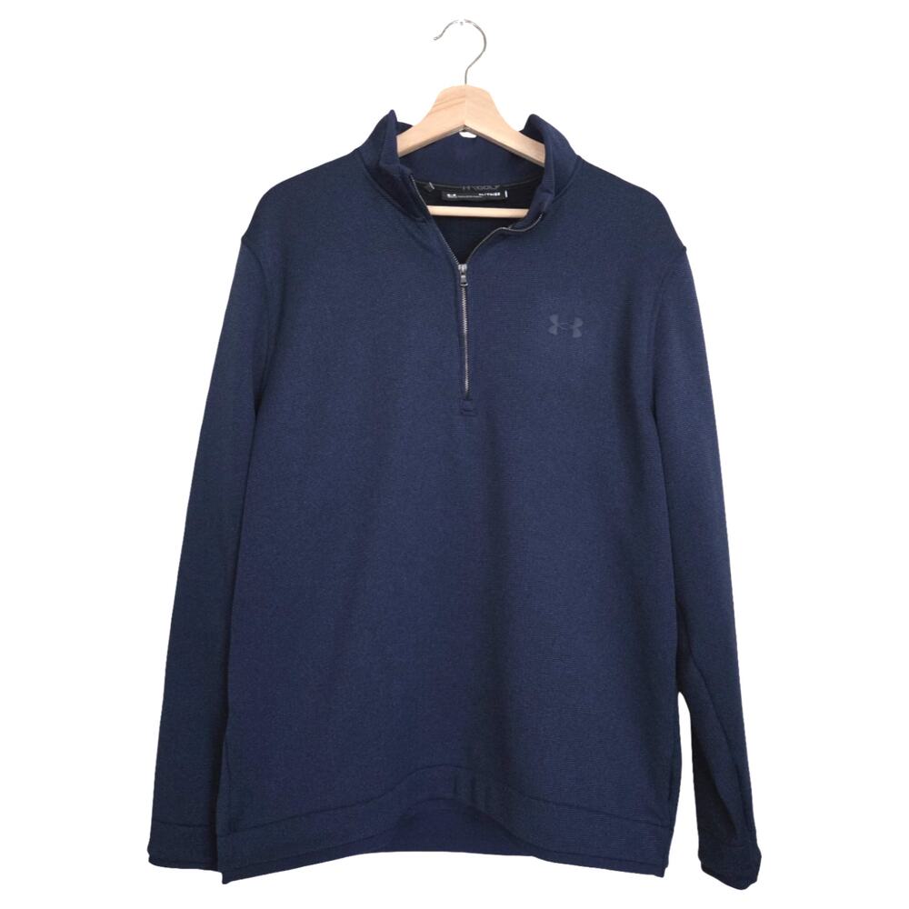 Under Armour | Storm Golf Waffle Knit 1/4 Zip Loose Pullover Sweater Double Hem